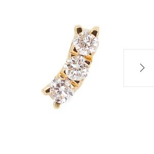 14k Gold Diamond Curve Bar Earring